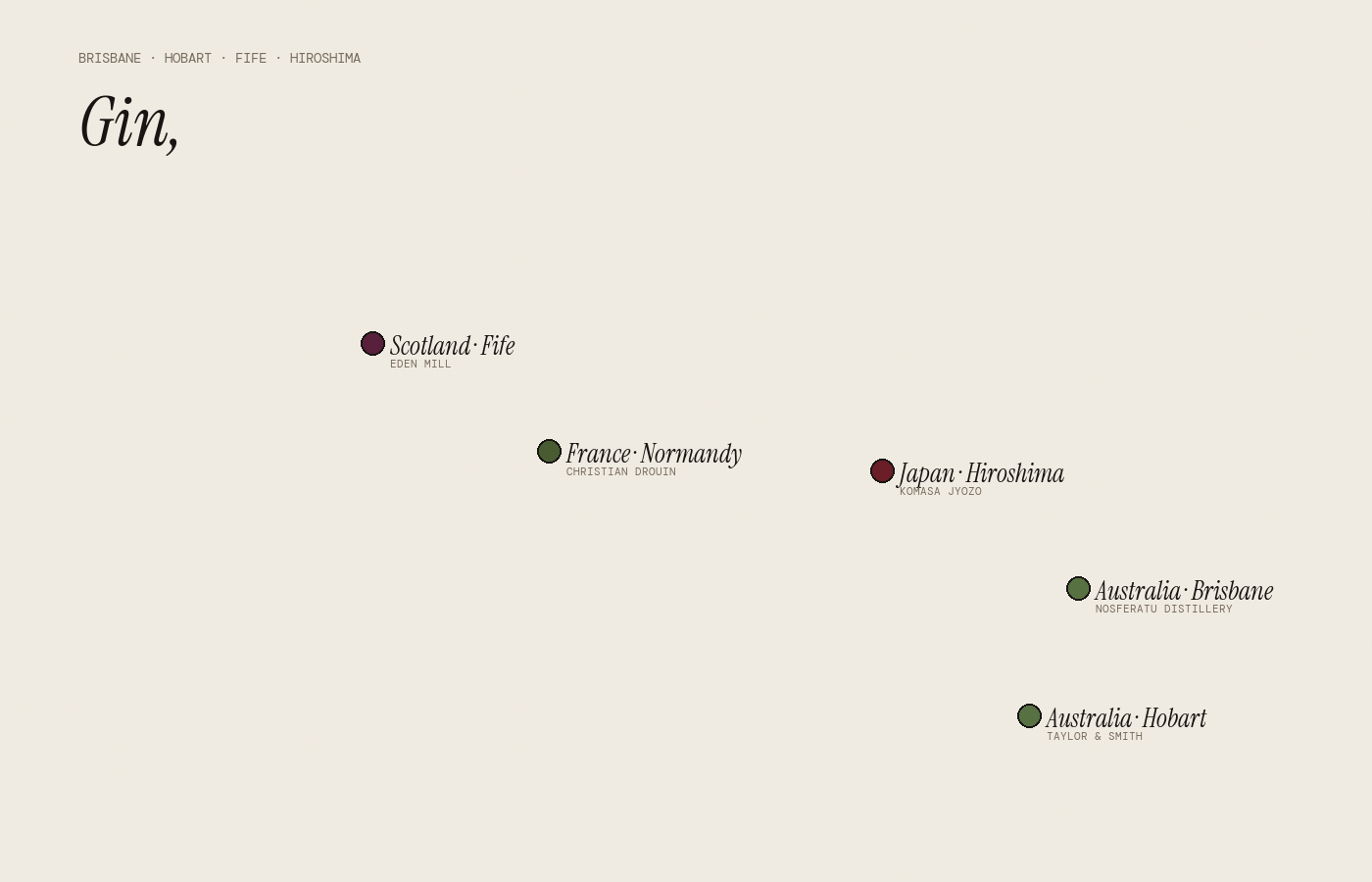 Gin region map