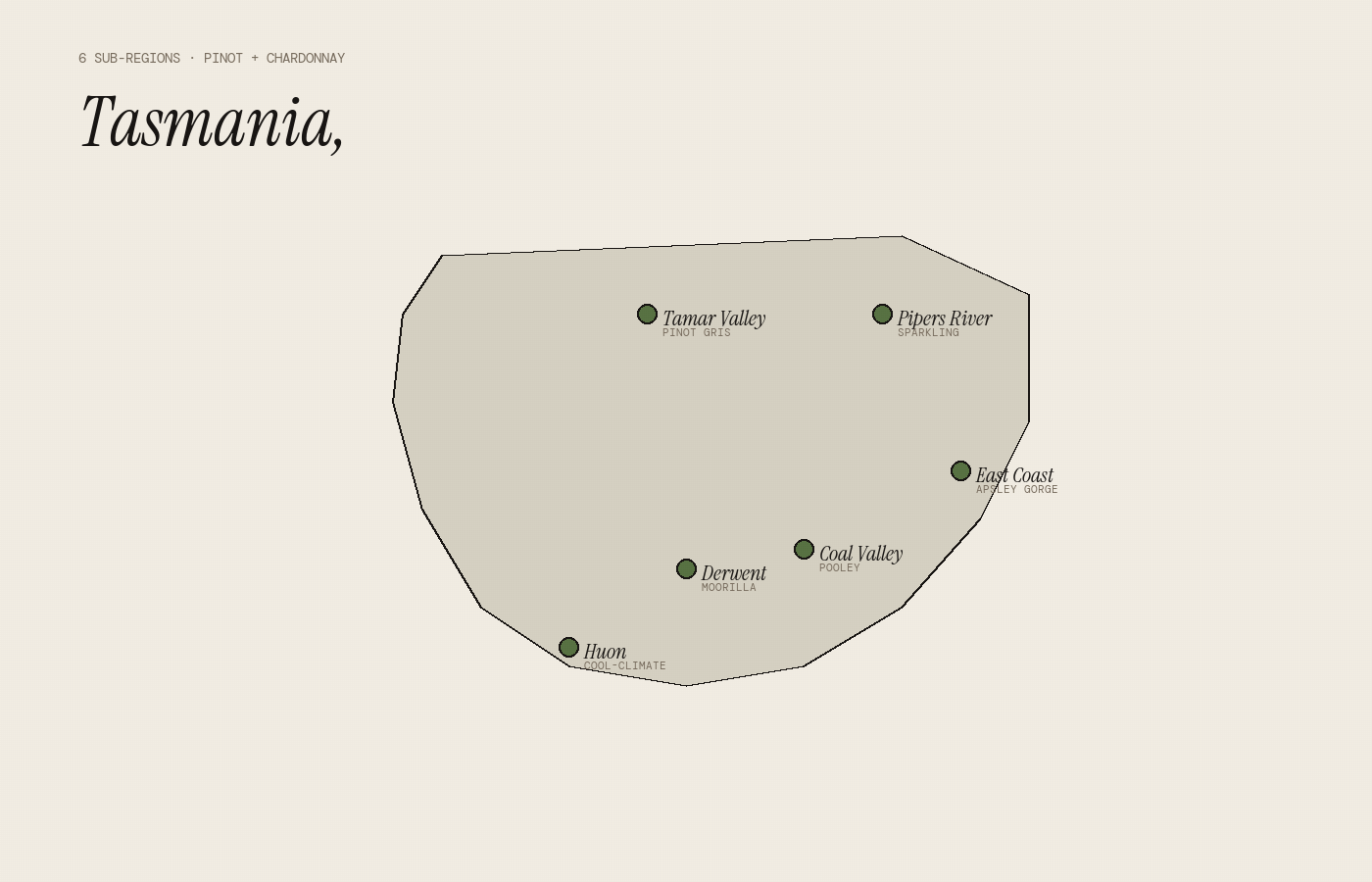 Tasmania region map