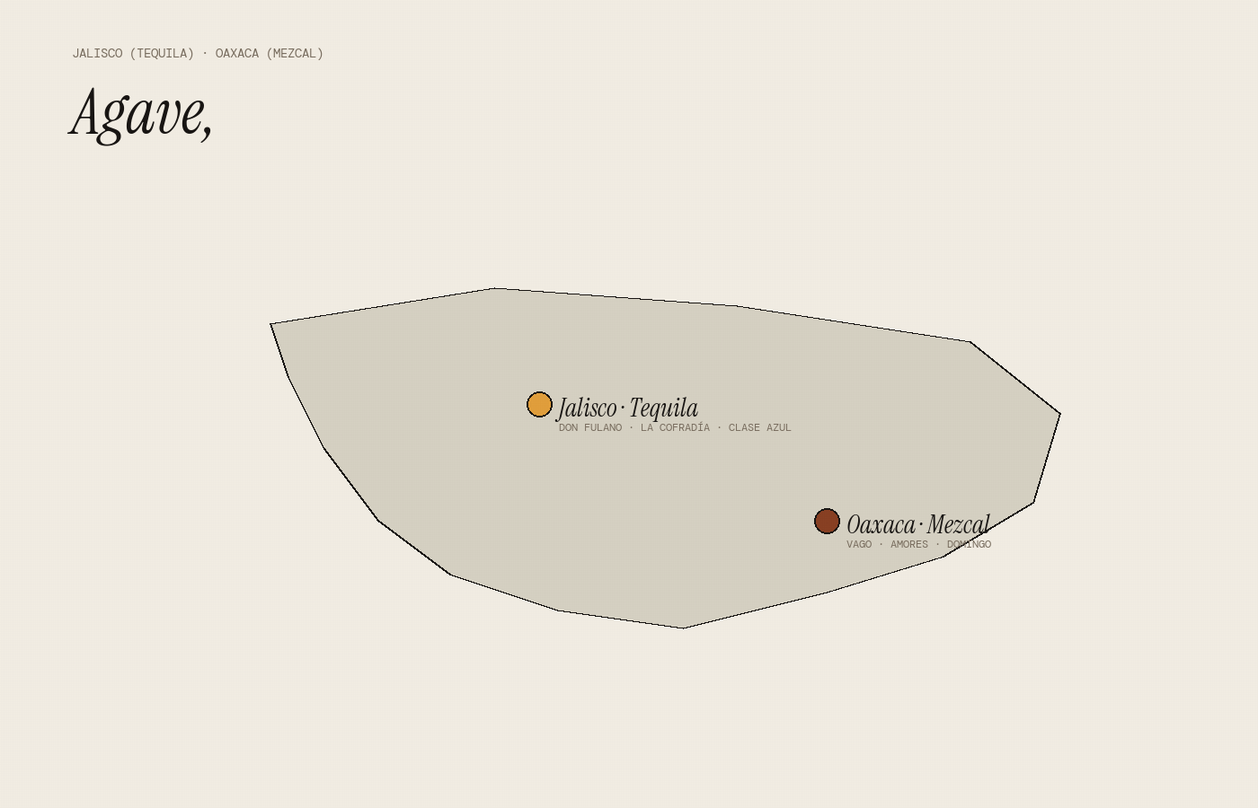 Agave region map